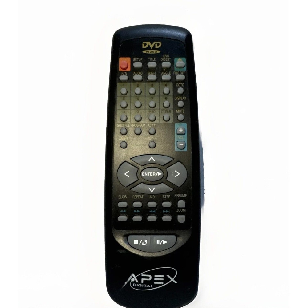 APEX DIGITAL RM-1200 REMOTE CONTROL DVD PLAYER REMOTE (No‎ Battery Cover)